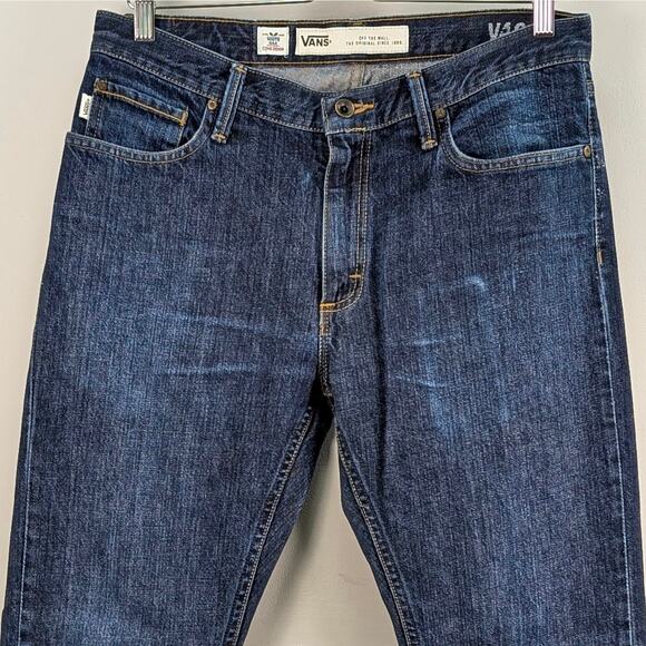 Vans Mens V46 Taper Slim Straight Jeans White Oak Cone Denim Skateboarding 32x32 - Picture 2 of 15